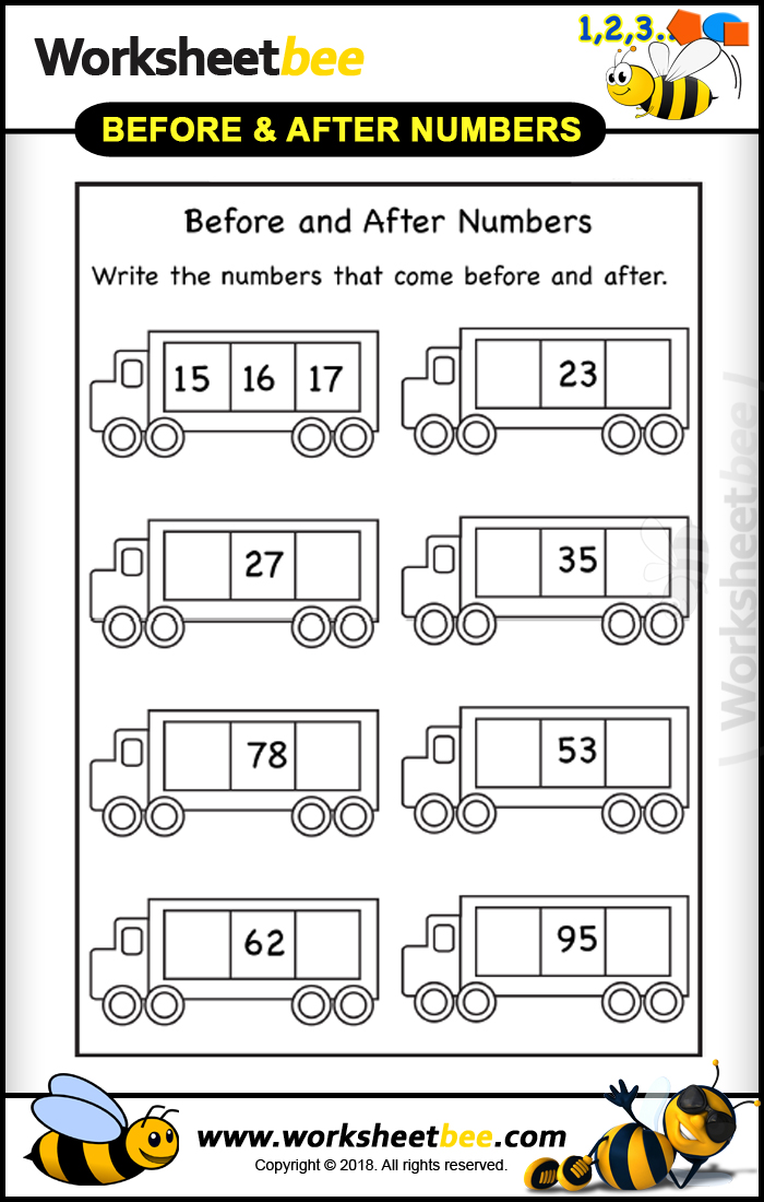Printibales Worksheet for Kids Before and After Numbers 6