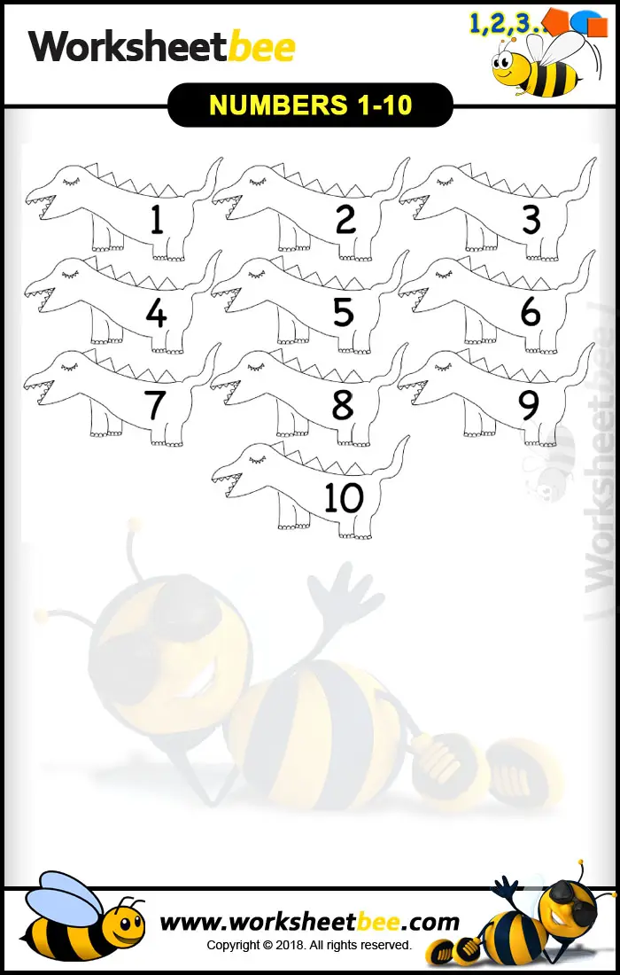 Printable Worksheet for Kids From Numbers 1 10