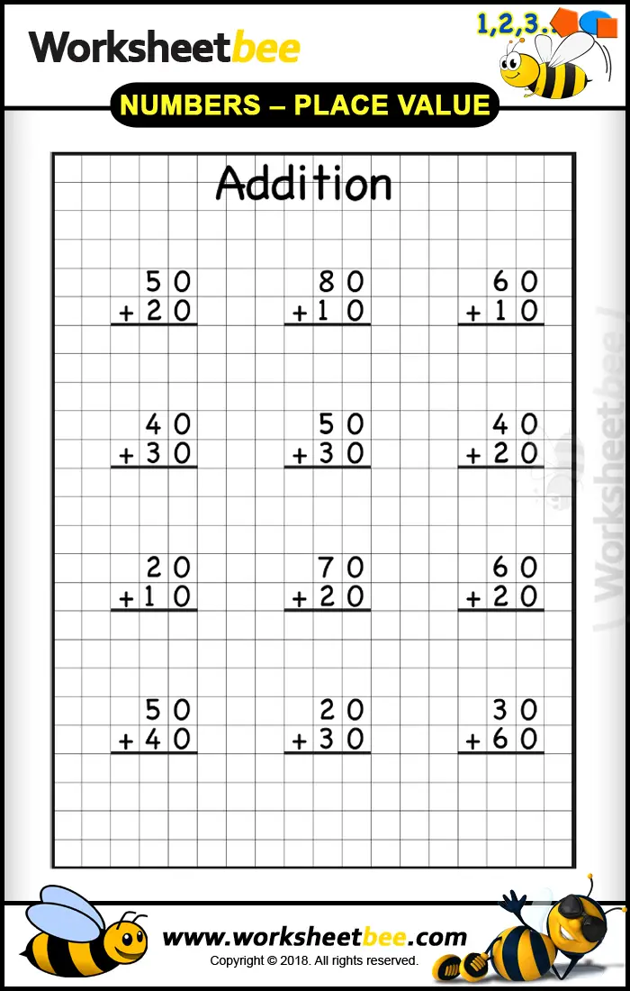 addition printable worksheet for kids basic maths worksheet bee