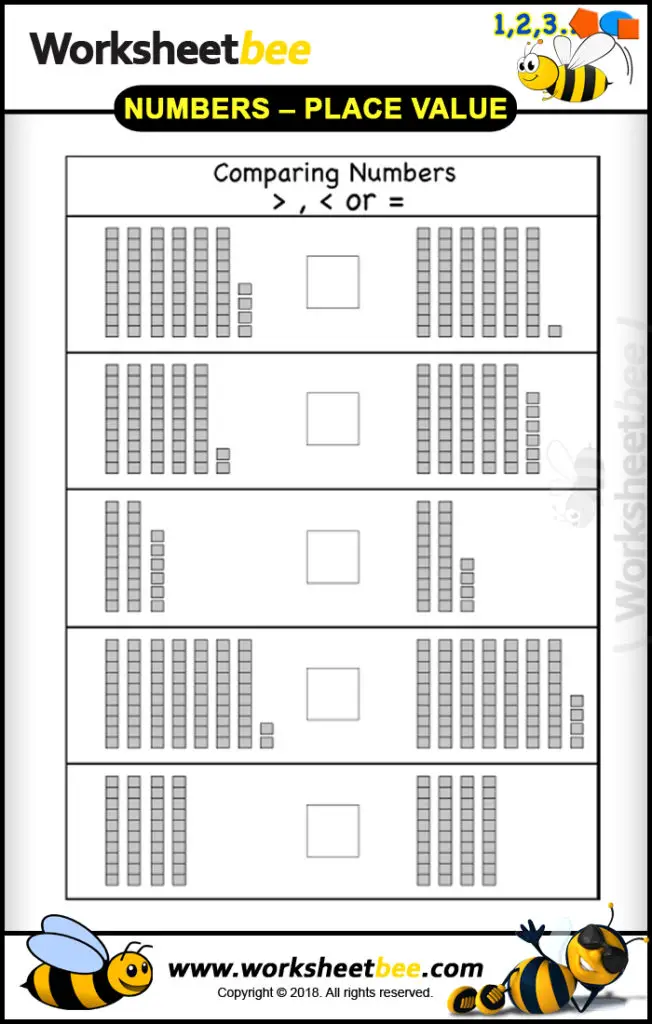 Good Printable Worksheet for Comparing Numbers Kids - Worksheet Bee