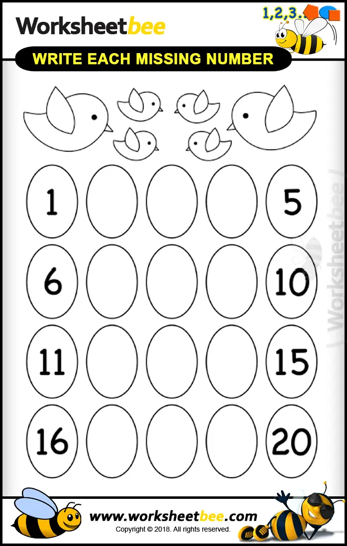 Missing Letters And Numbers Worksheets
