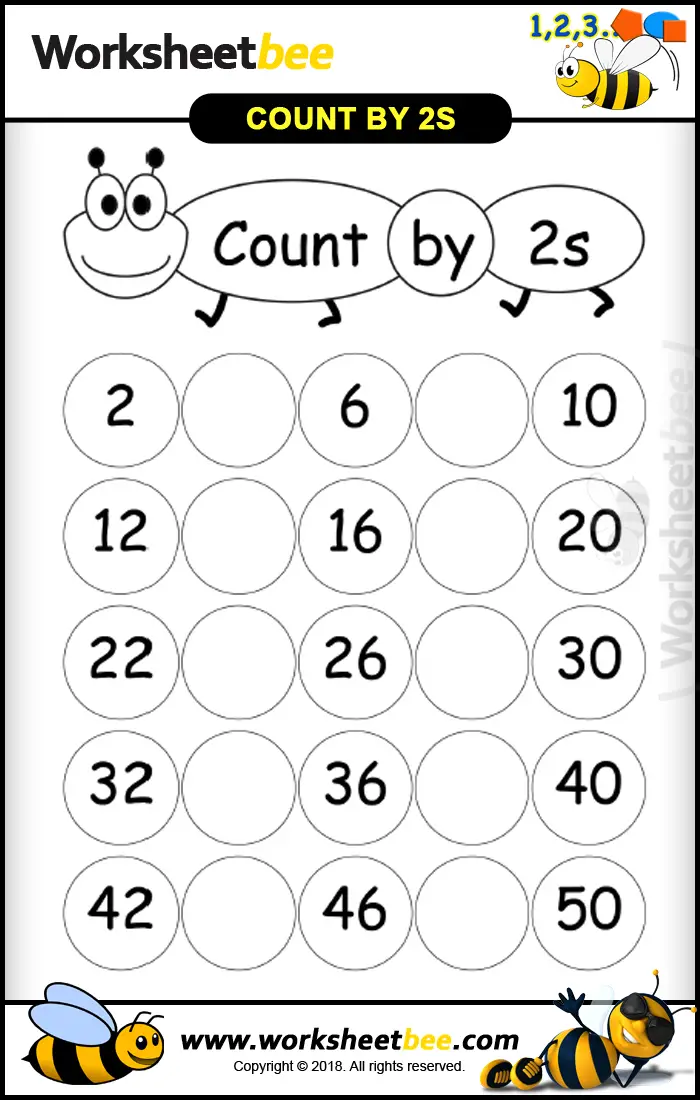 Nice Printable Worksheet For Kids Count By 2s Worksheet Bee