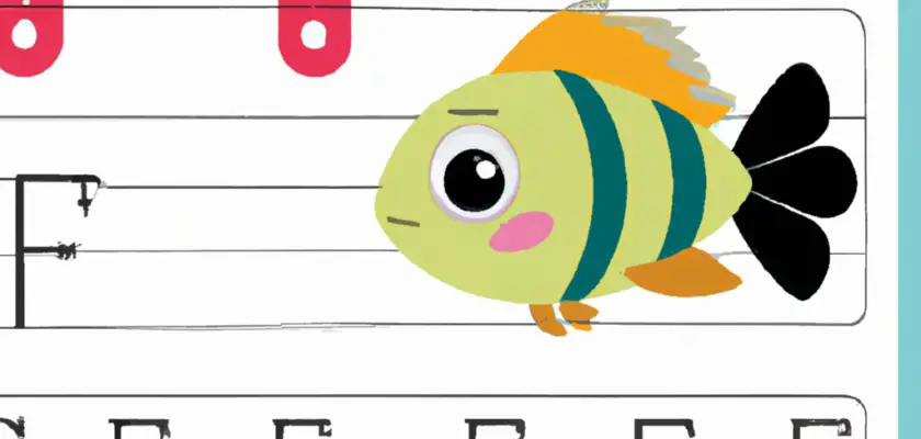 Printable Worksheet of F for Fish for Kids